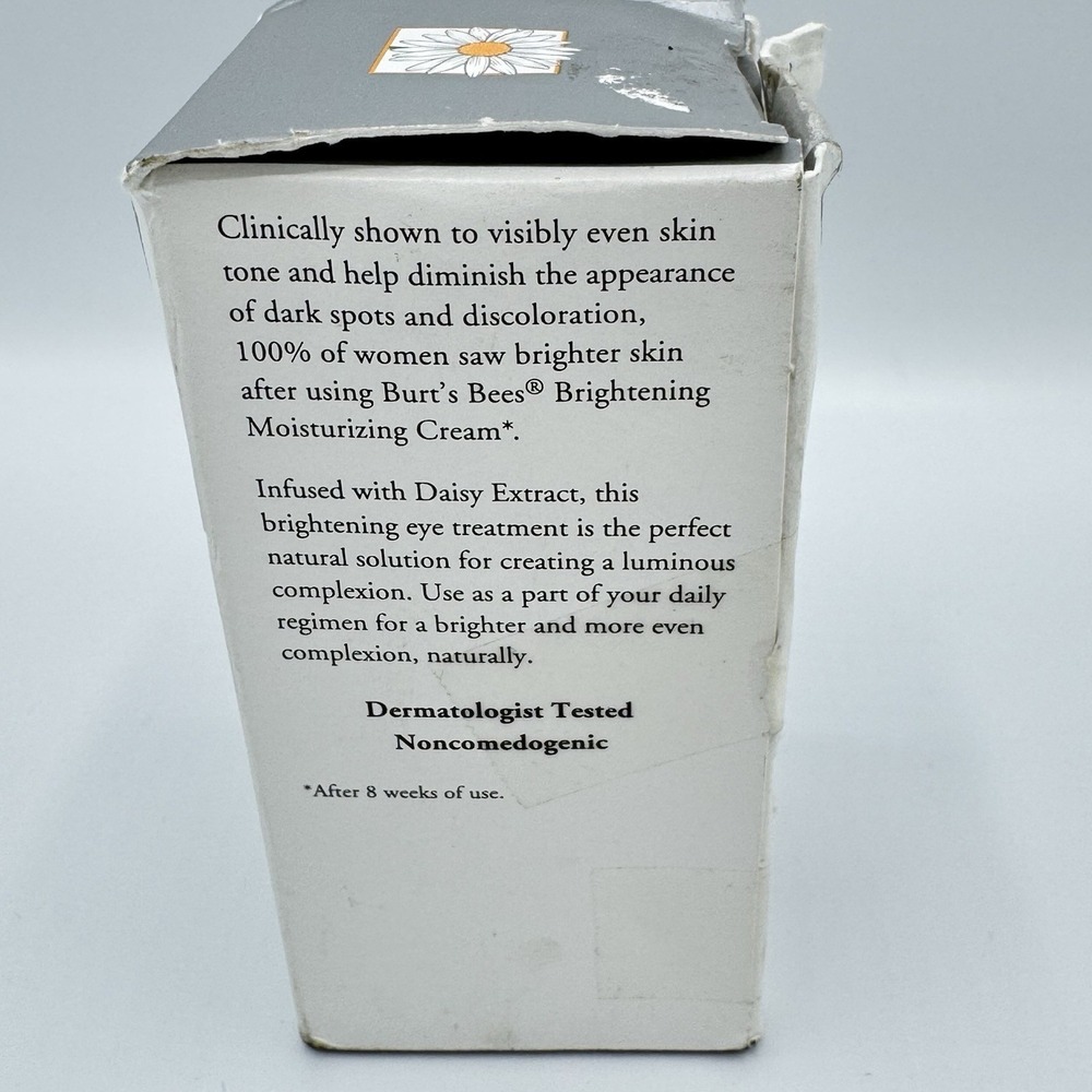 Burt's Bees Brightening Moisturizing Cream Daisy Extract 1.8oz NOS Read - Picture 9 of 14